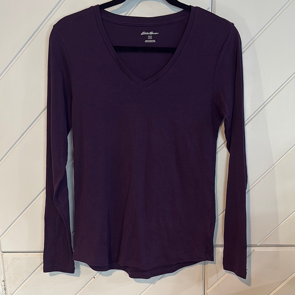 Eddie Bauer women’s long sleeve purple shirt medium